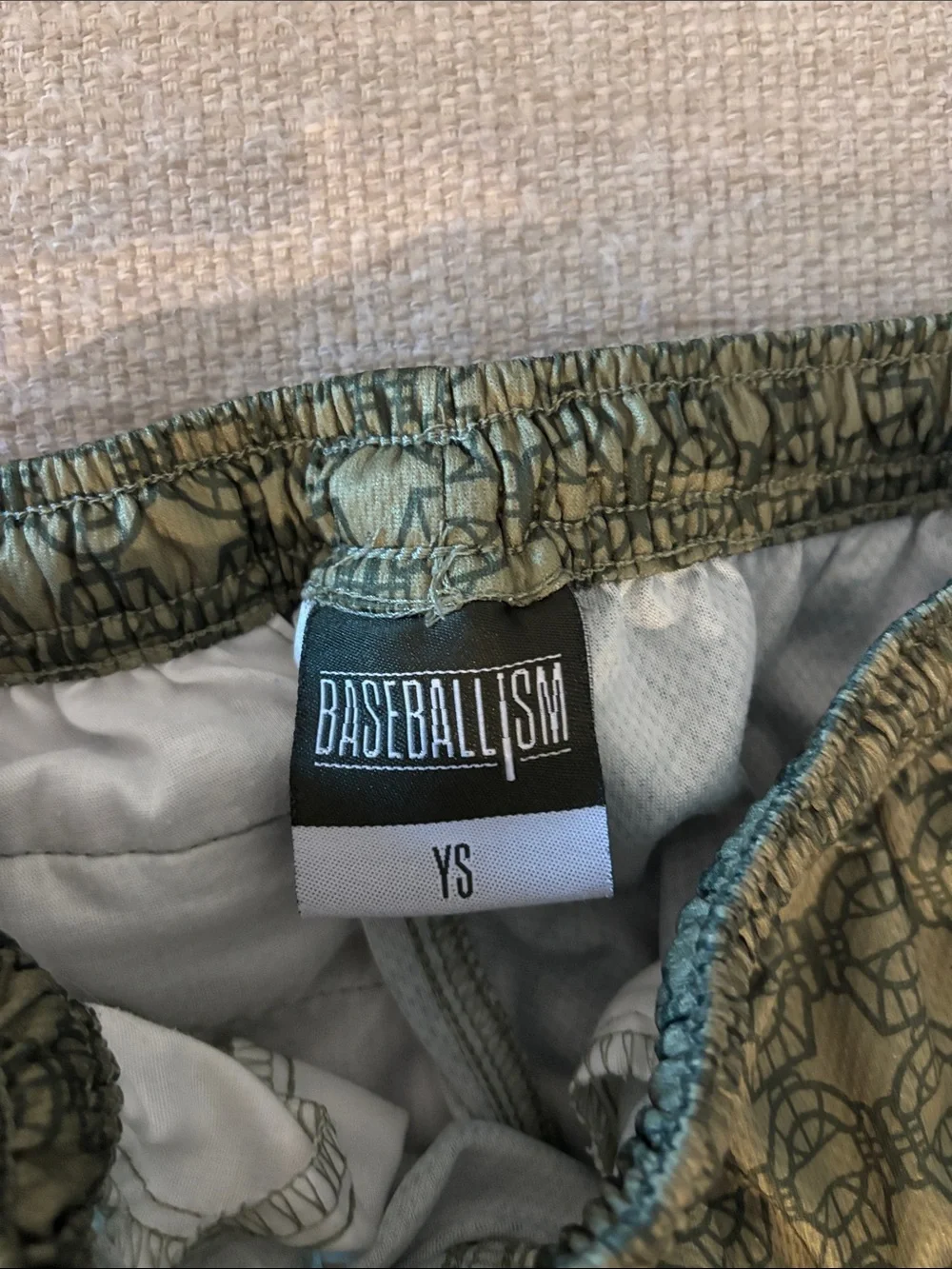 Baseballism Boys' Green Camo Shorts - YS